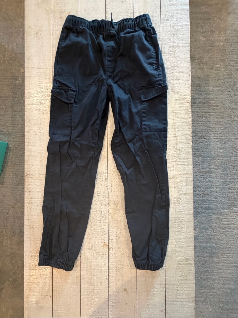Boy’s XL (12) Black Cargo Jogger Pants - Elastic Waist & Ankle - Never Worn